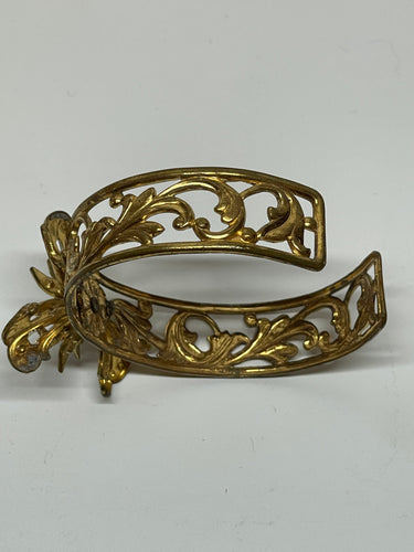Rhinestone and Enamel Bow Gold Cuff Bloomers and Frocks